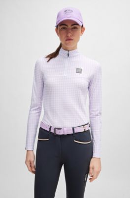 Reitsport-Polog&uuml;rtel mit gesticktem Muster, Flieder