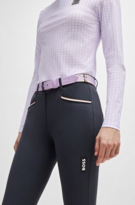 Reitsport-Polog&uuml;rtel mit gesticktem Muster, Flieder