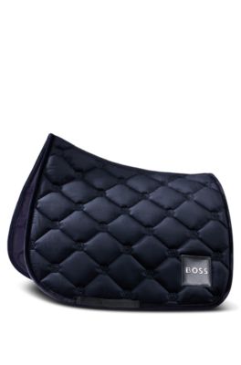 Equestrian velvet jumping saddle pad with Double B monograms, Black
