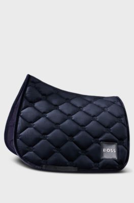 Tapis de selle d&rsquo;&eacute;quitation sp&eacute;cial saut d&rsquo;obstacle en velours avec monogrammes Double&nbsp;B, Noir