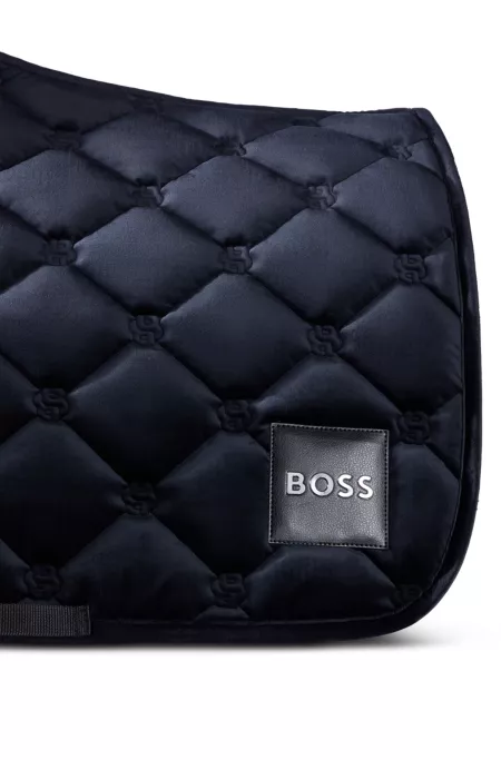 Equestrian velvet jumping saddle pad with Double B monograms