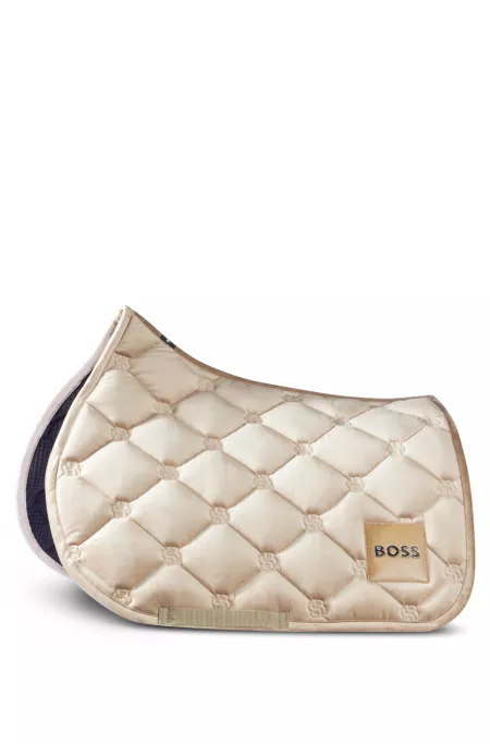Equestrian velvet jumping saddle pad with Double B monograms