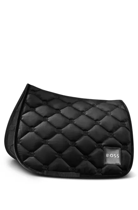 Equestrian velvet dressage saddle pad with Double B monograms