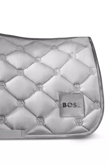 Equestrian velvet dressage saddle pad with Double B monograms