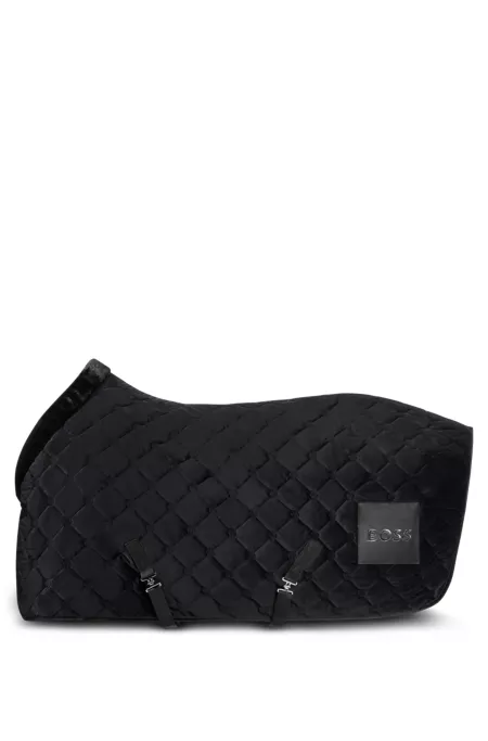 Equestrian velvet horse rug with faux sheepskin