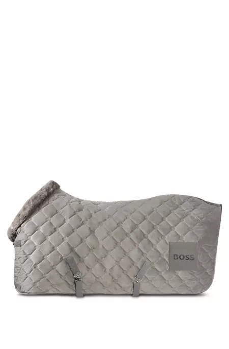 Equestrian velvet horse rug with faux sheepskin