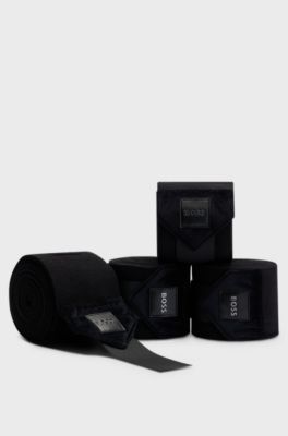 Equestrian fleece bandages with velvet ends, Black