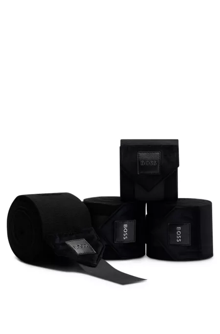 Equestrian fleece bandages with velvet ends