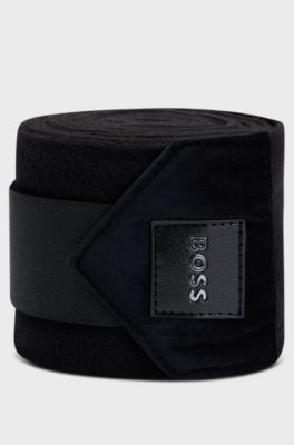 Equestrian fleece bandages with velvet ends, Black