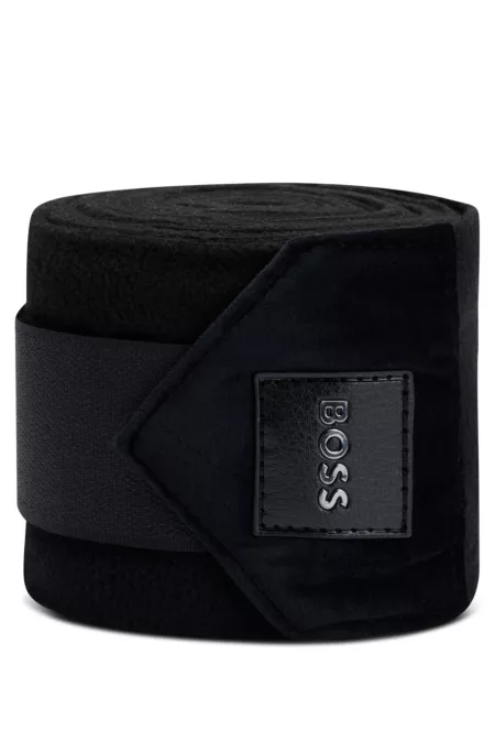 Equestrian fleece bandages with velvet ends