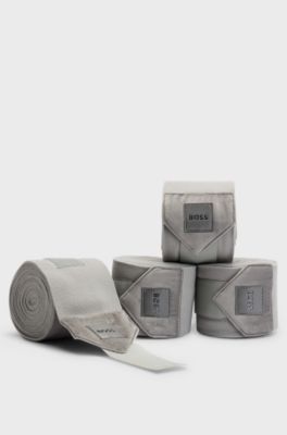 Benlindor i fleece med &auml;ndar i sammet, Gr&aring;