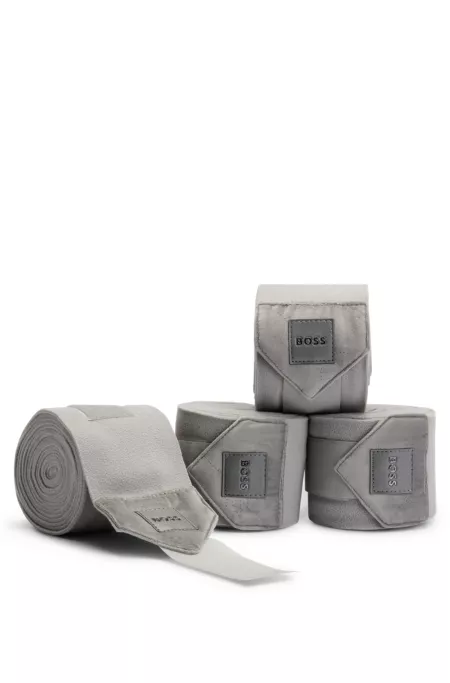 Equestrian fleece bandages with velvet ends