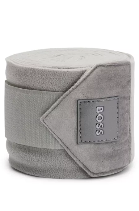 Equestrian fleece bandages with velvet ends
