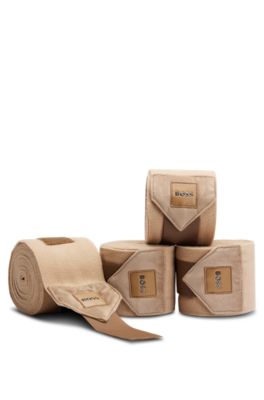 Equestrian fleece bandages with velvet ends, Beige