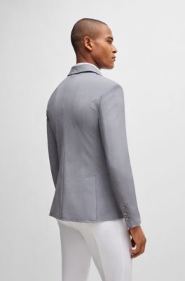 Veste de spectacle d&rsquo;&eacute;quitation stretch effet poivre et sel, Argent