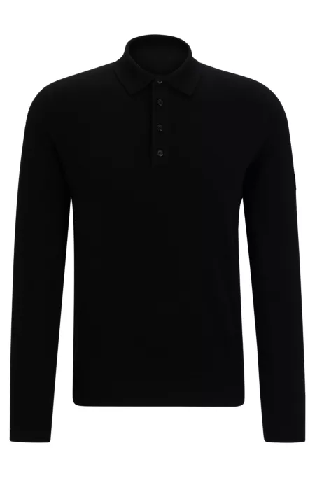 Equestrian knit polo in a cotton-cashmere blend