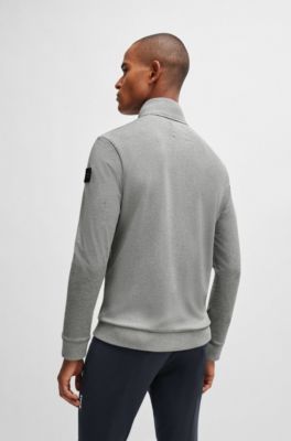 Equestrian second-layer cardigan with zipped chest pocket, Grey