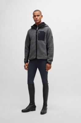 Equestrian hooded hybrid jacket with cosy teddy, Grey