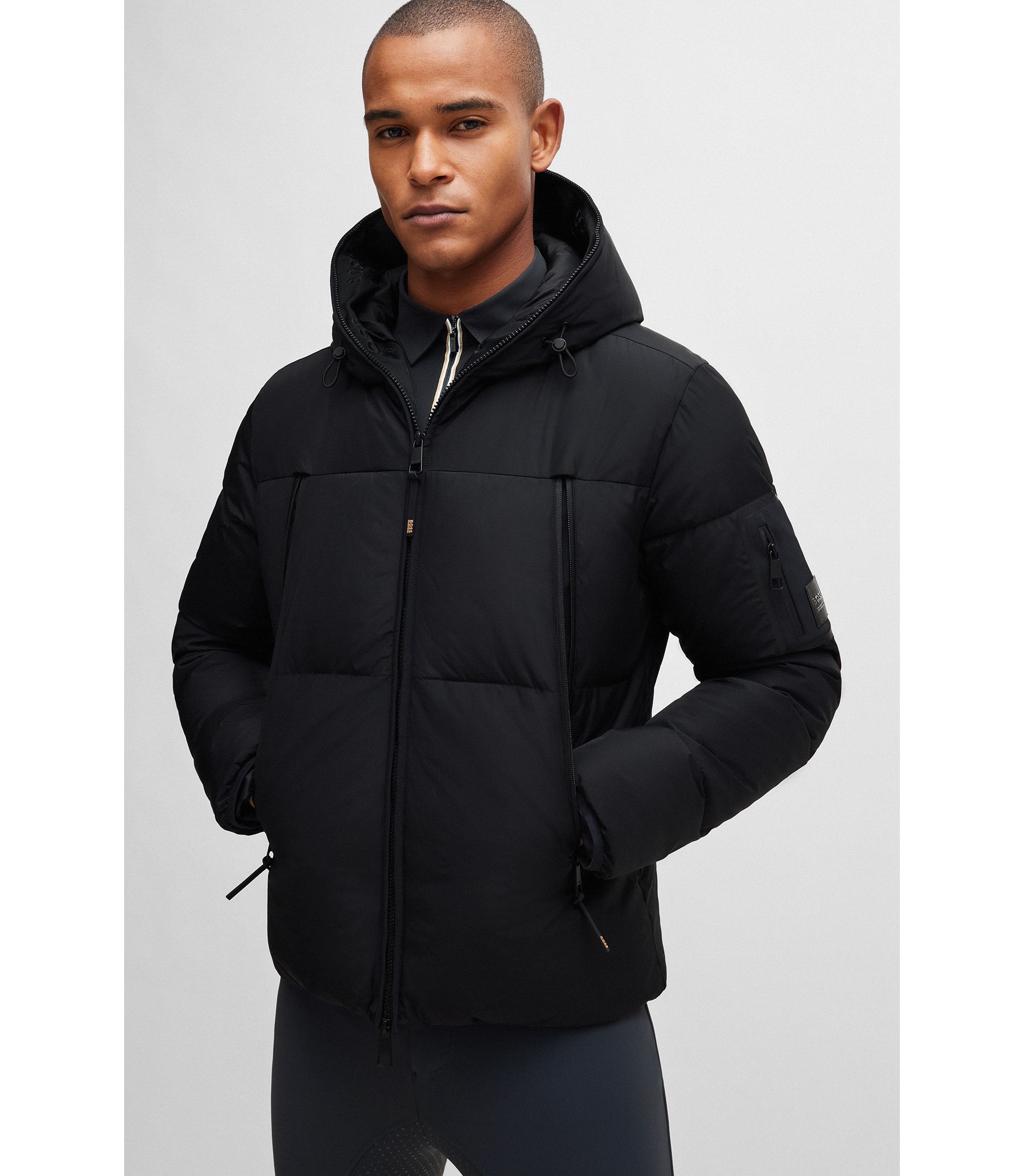 BOSS - 乗馬 フーデッドパファージャケット フリースライニング