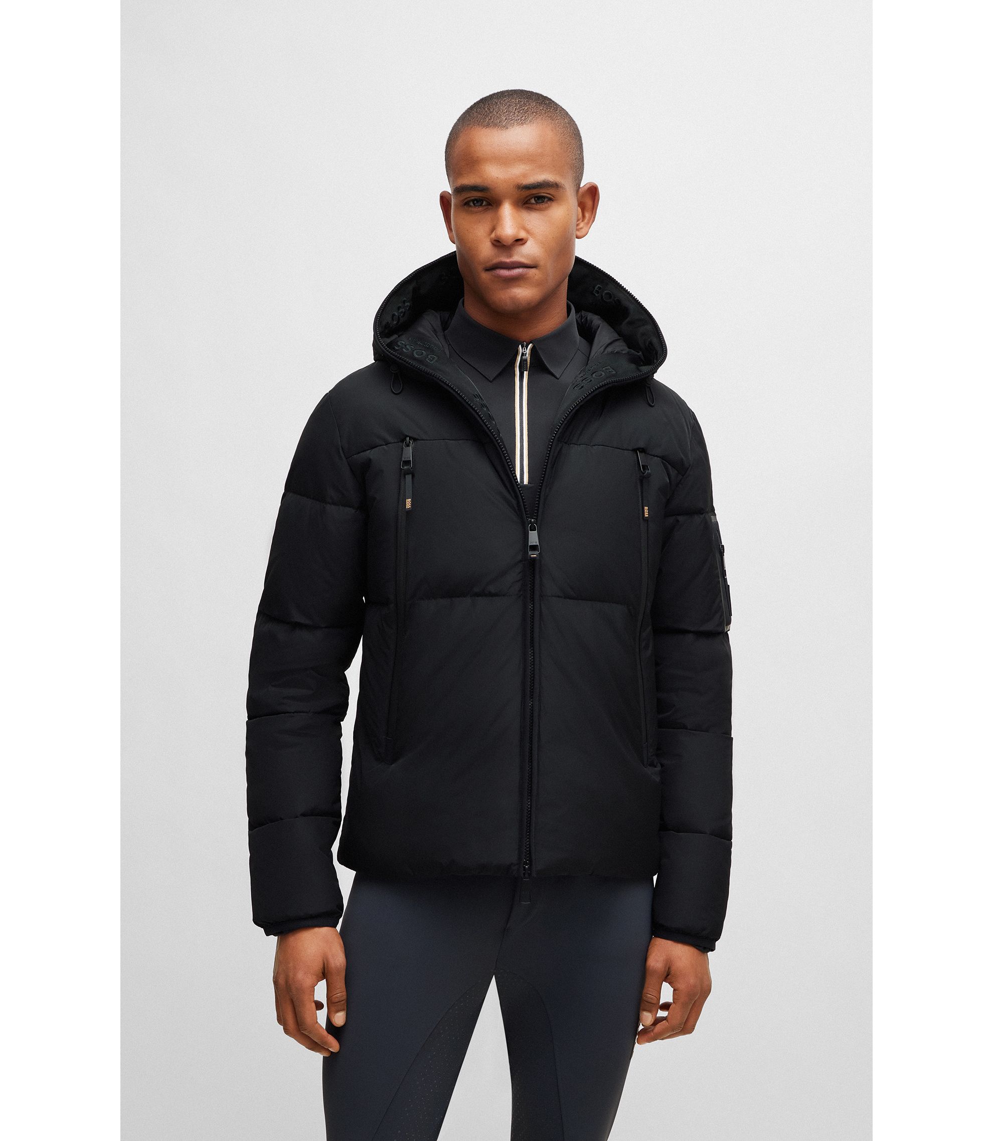 BOSS - 乗馬 フーデッドパファージャケット フリースライニング付き