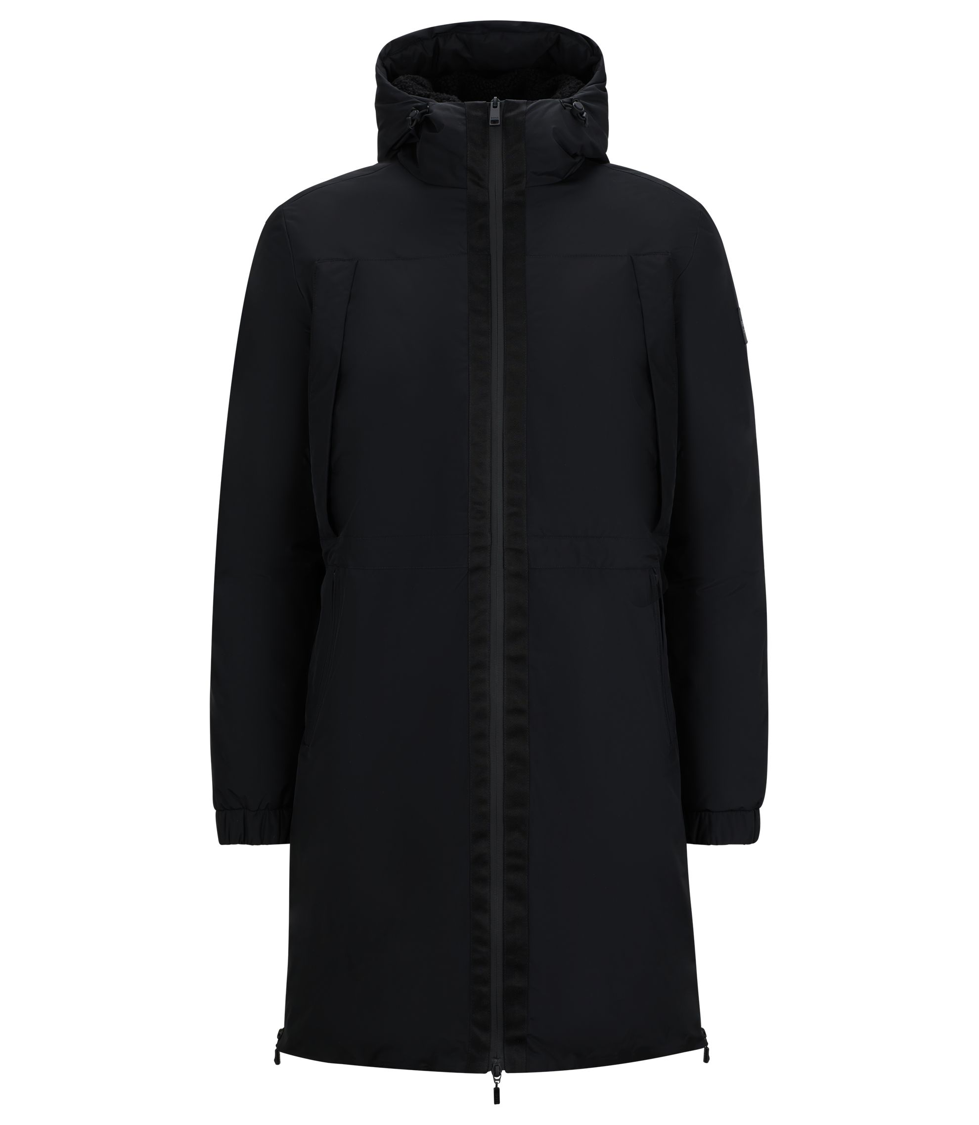 BOSS - Equestrian waterproof parka jacket with logo tape - Black