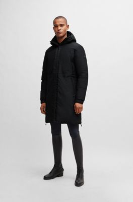 Wasserdichter Reitsport-Parka mit Logo-Tape, Schwarz