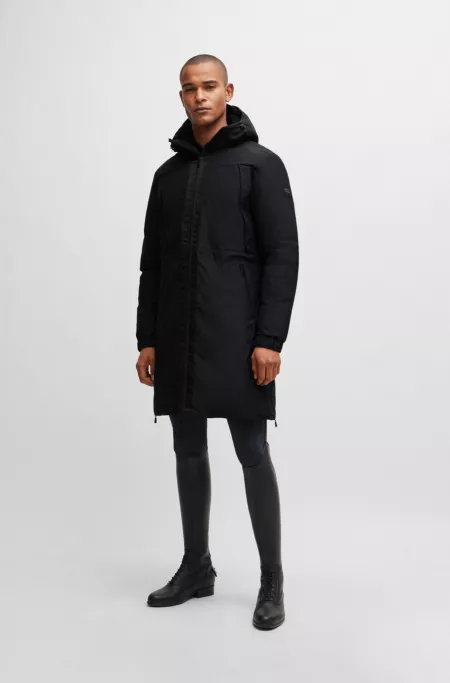 Equestrian waterproof parka jacket with logo tape