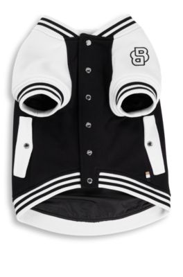 Dog bomber jacket with embroidered logo, Black