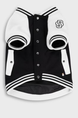 Dog bomber jacket with embroidered logo, Black