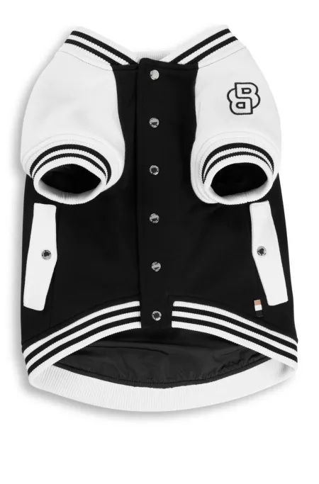 Dog bomber jacket with embroidered logo