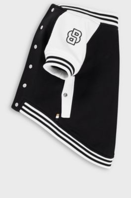 Bomberjakke til hund med broderet logo, Sort