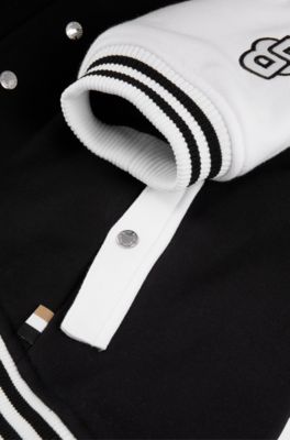 Bomberjakke til hund med broderet logo, Sort