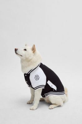 Dog bomber jacket with embroidered logo, Black