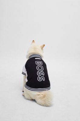 Bomberjakke til hund med broderet logo, Sort