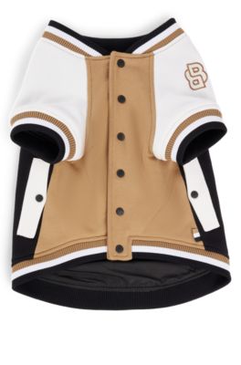 Dog bomber jacket with embroidered logo, Beige