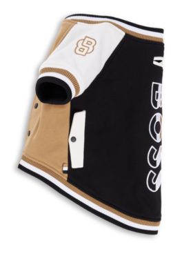 Dog bomber jacket with embroidered logo, Beige