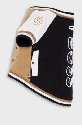 Dog bomber jacket with embroidered logo, Beige