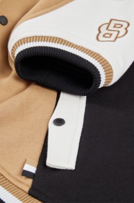 Dog bomber jacket with embroidered logo, Beige