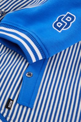 Dog bomber jacket with embroidered logo, Blue