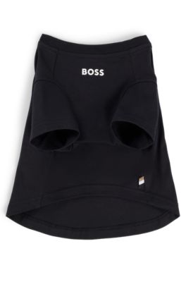 Dog T-shirt in cotton with logo print, Black