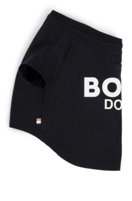 Dog T-shirt in cotton with logo print, Black