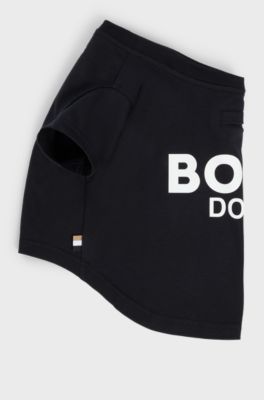 Dog T-shirt in cotton with logo print, Black
