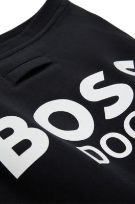 Dog T-shirt in cotton with logo print, Black