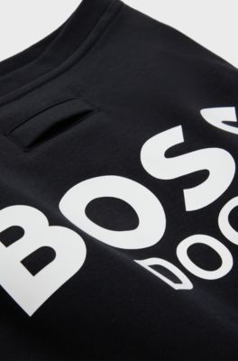 Dog T-shirt in cotton with logo print, Black