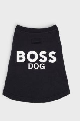 Dog T-shirt in cotton with logo print, Black