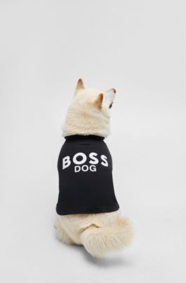 Dog T-shirt in cotton with logo print, Black