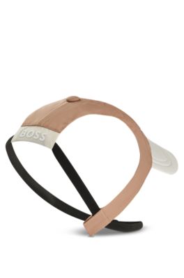 Dog hat with signature details and adjustable band, Beige