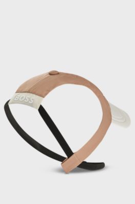 Dog hat with signature details and adjustable band, Beige