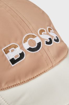 Dog hat with signature details and adjustable band, Beige