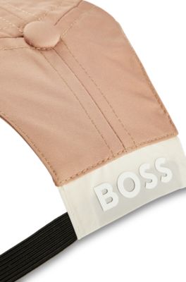 Dog hat with signature details and adjustable band, Beige